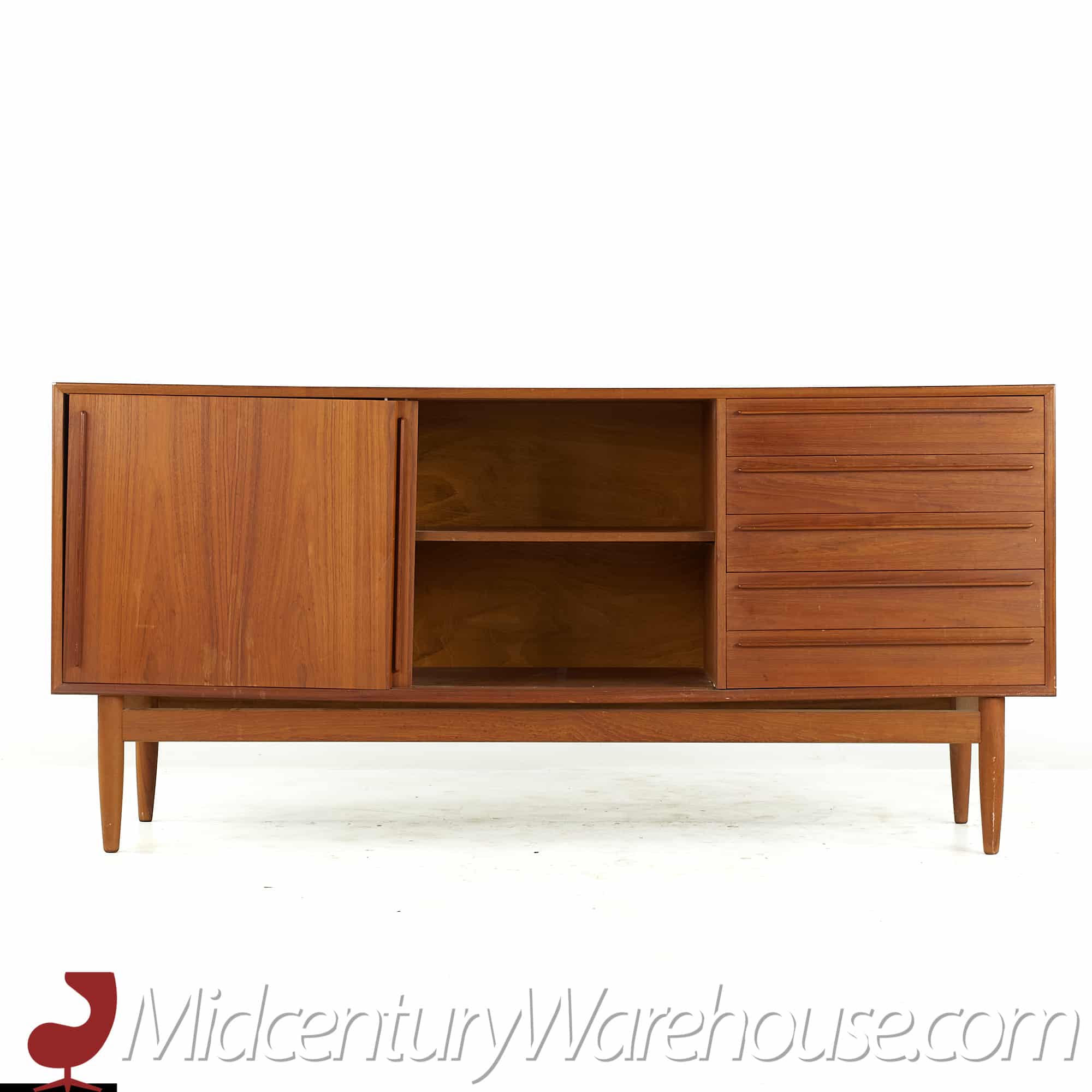 Arne Vodder Style Mid Century Teak Credenza