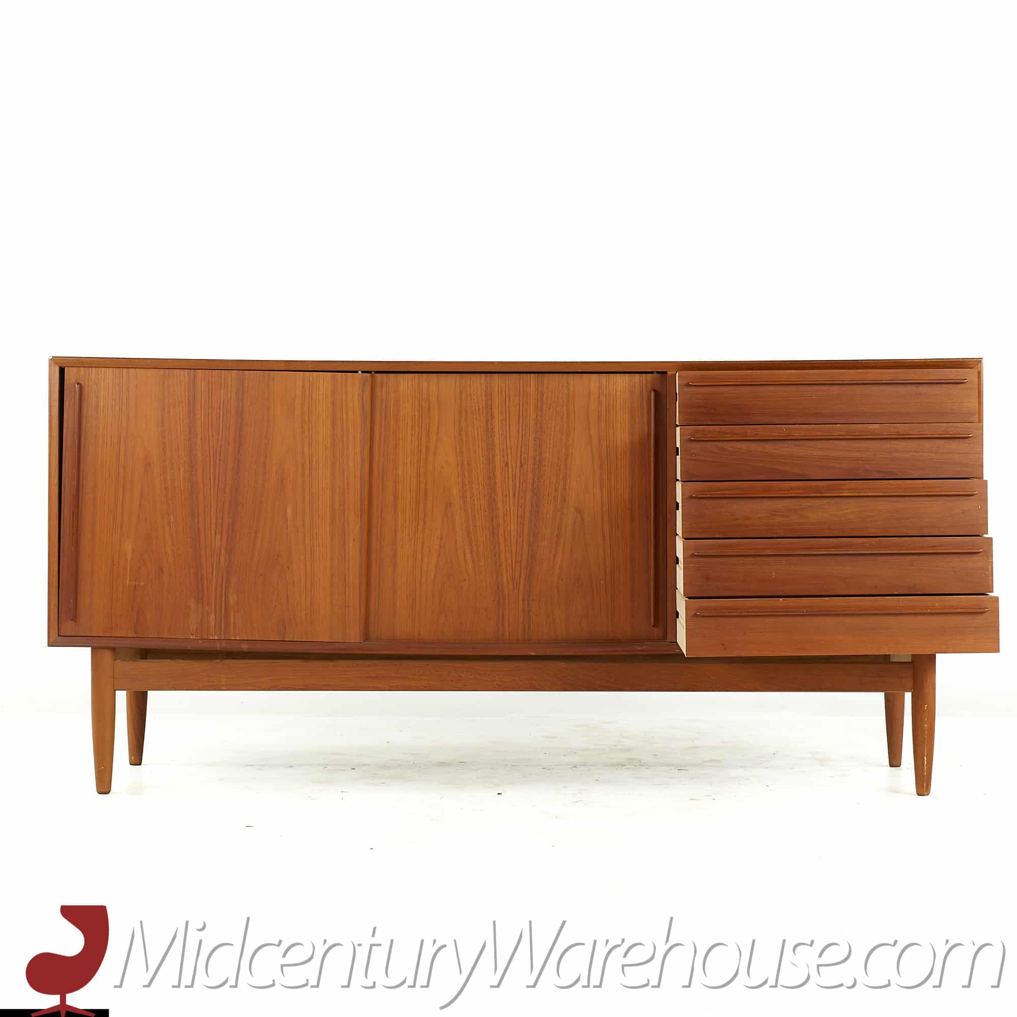 Arne Vodder Style Mid Century Teak Credenza