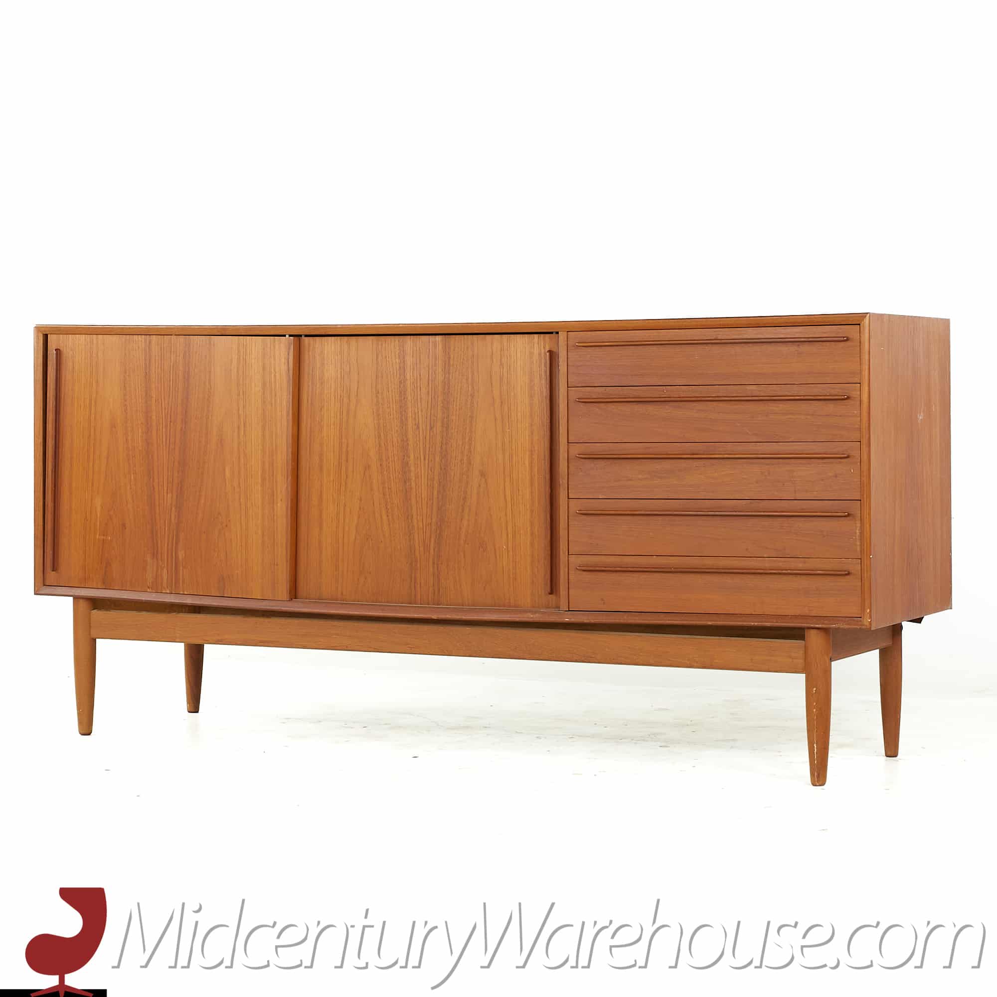 Arne Vodder Style Mid Century Teak Credenza