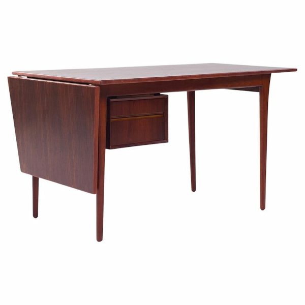 Arne Vodder for Sibast Mid Century Teak Drop Leaf Desk | Mid