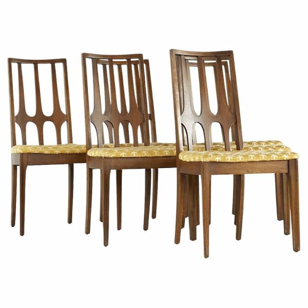broyhill brasilia mid century walnut dining chairs - set of 6