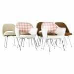 Eero Saarinen for Knoll Mid Century Dining Chairs Metal Legs - Set of 8