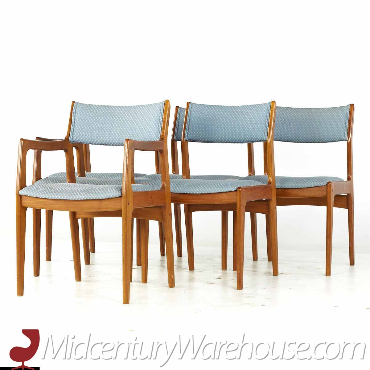 Erik Buch Style D-scan Mid Century Teak Dining Chairs - Set of 6