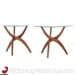 Forest Wilson Mid Century Walnut Side Tables - Pair