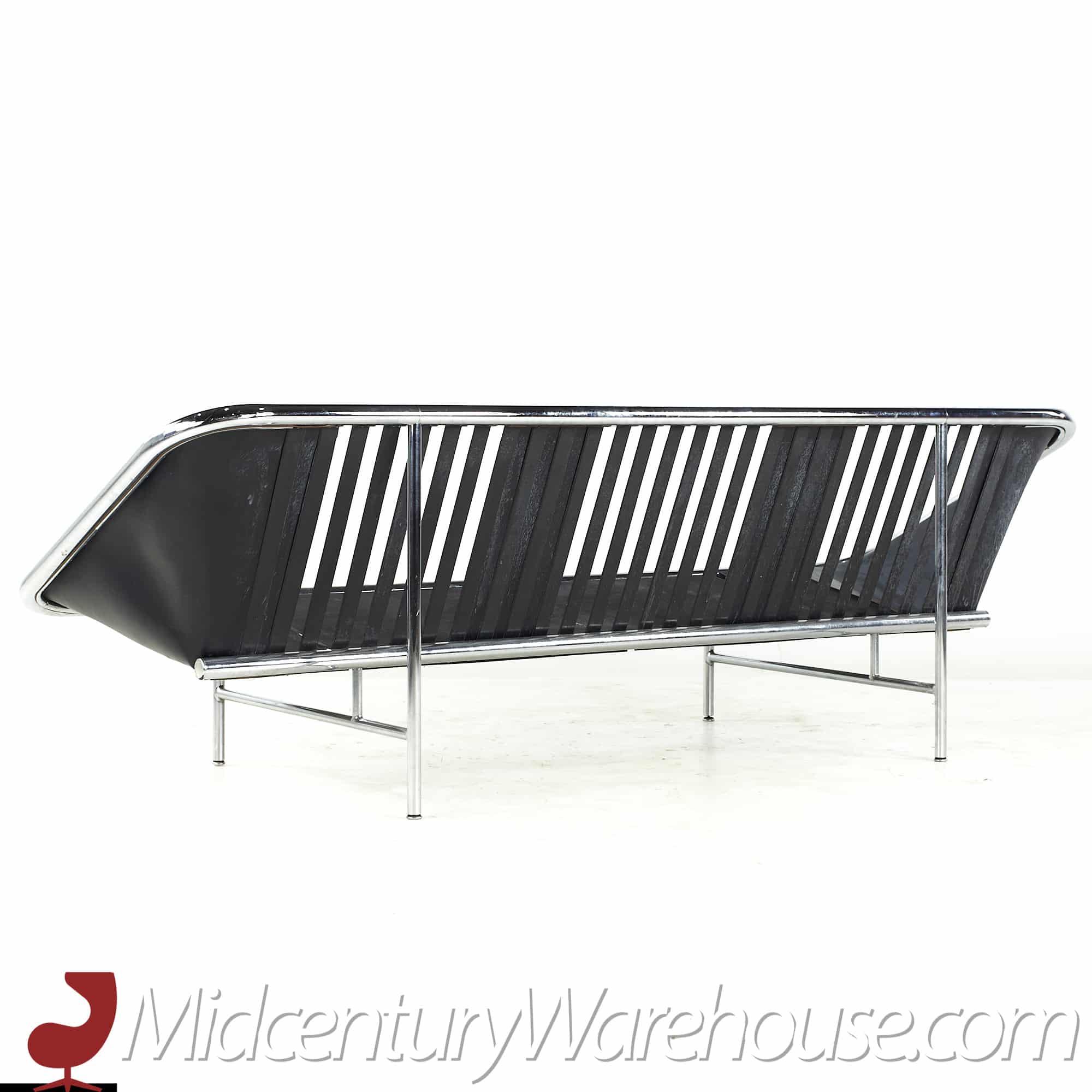 George Nelson for Herman Miller Mid Century Leather and Chrome Sling Sofa