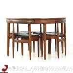 Hans Olsen for Frem Rojle Mid Century Expanding Teak Dining Table with 6 Nesting Chairs | Mid Century Modern Furniture - Mid Century Furniture Chicago Hans Olsen for Frem Rojle Mid Century Expanding Teak Dining Table with 6 Nesting Chairs