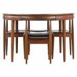 Hans Olsen for Frem Rojle Mid Century Expanding Teak Dining Table with 6 Nesting Chairs | Mid Century Modern Furniture - Mid Century Furniture Chicago Hans Olsen for Frem Rojle Mid Century Expanding Teak Dining Table with 6 Nesting Chairs