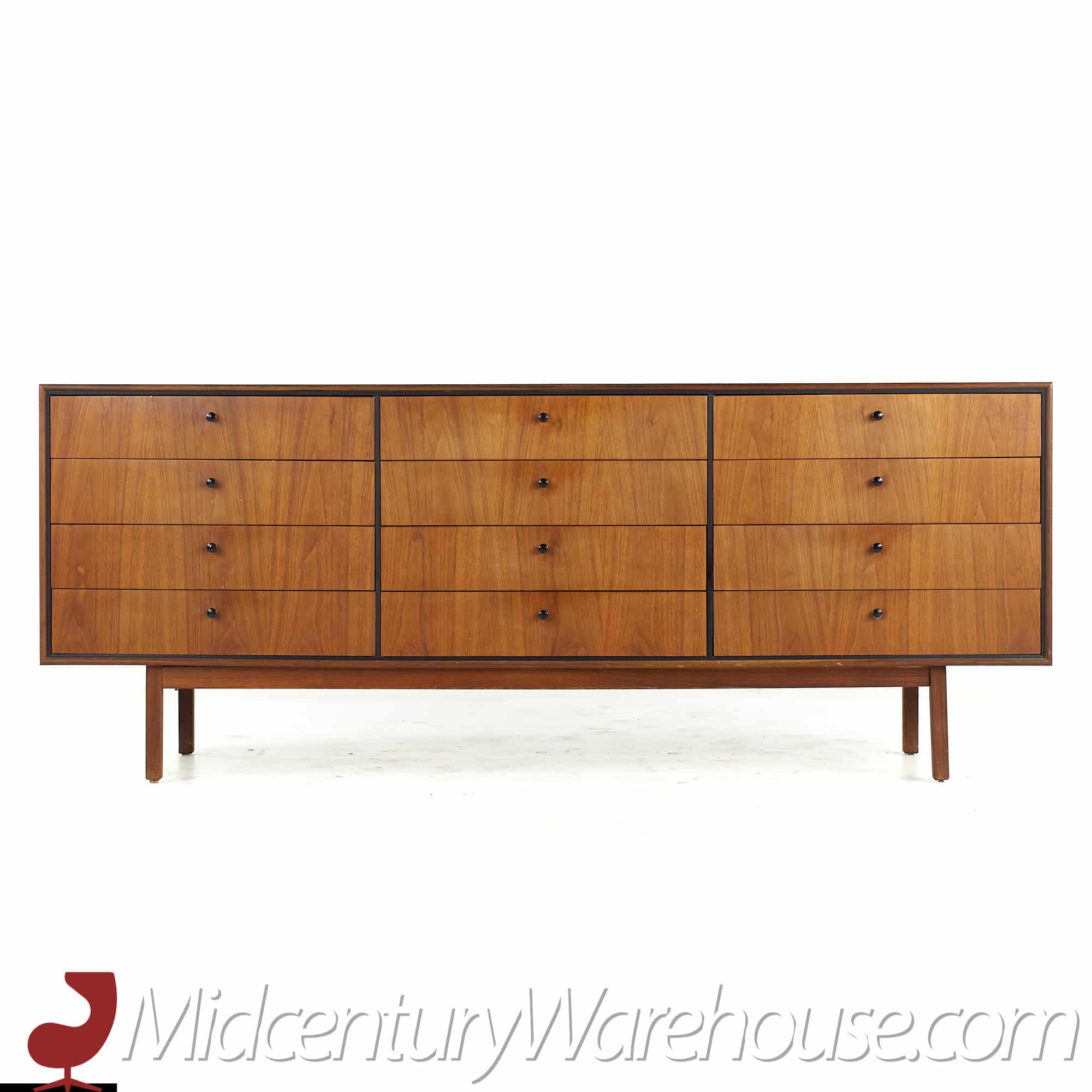 Jack Cartwright for Founders Mid Century Walnut Lowboy Dresser