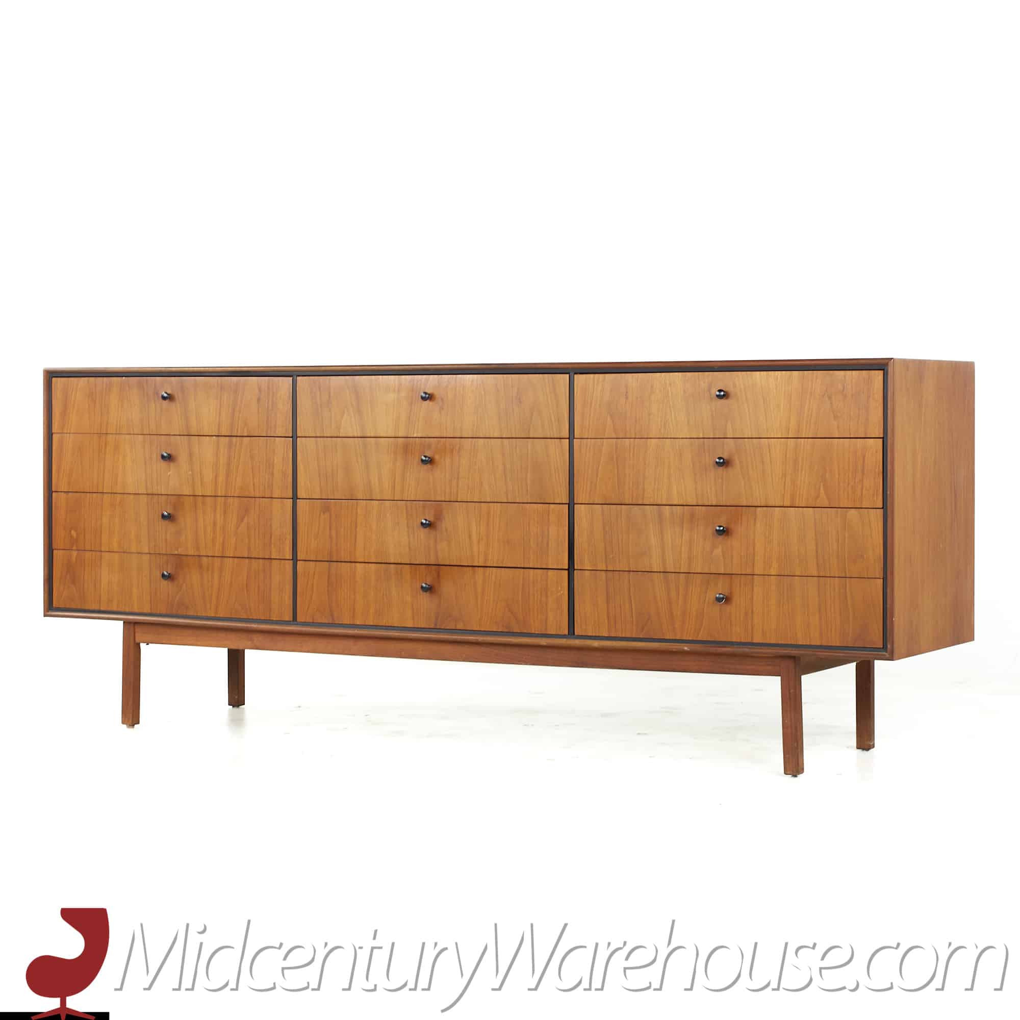 Jack Cartwright for Founders Mid Century Walnut Lowboy Dresser