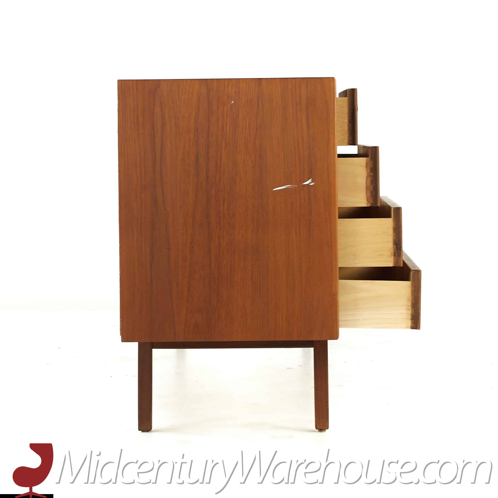 Jack Cartwright for Founders Mid Century Walnut Lowboy Dresser