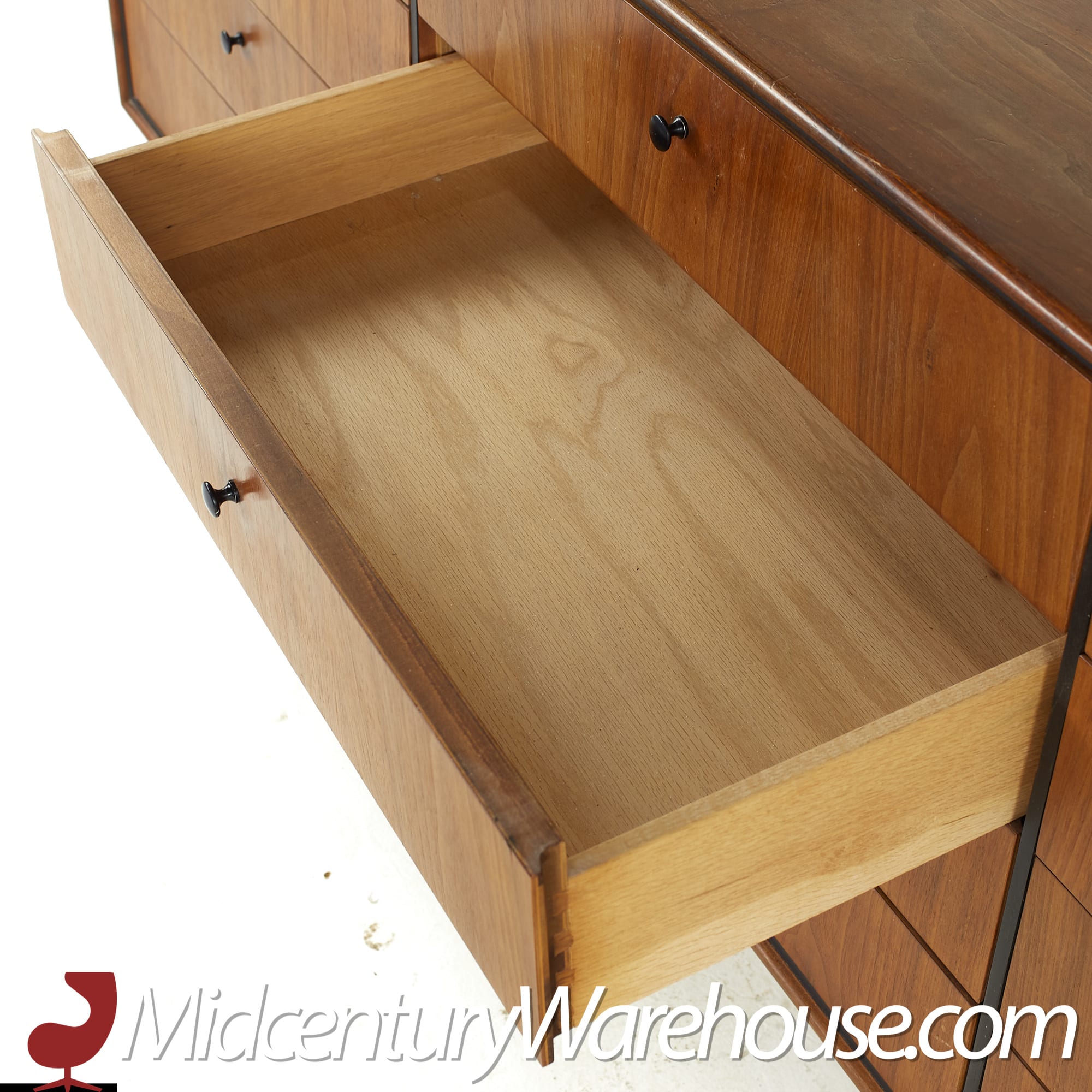 Jack Cartwright for Founders Mid Century Walnut Lowboy Dresser