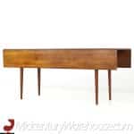 kipp stewart mid century drop leaf walnut dining table