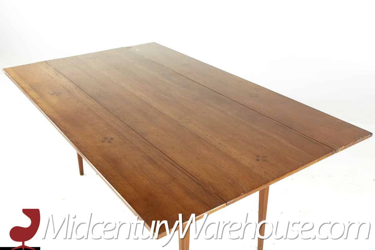 kipp stewart mid century drop leaf walnut dining table