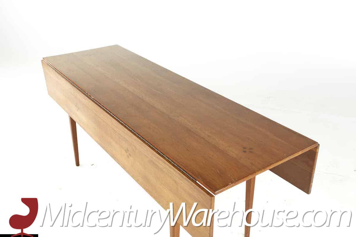 kipp stewart mid century drop leaf walnut dining table