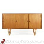 Knoll Style Mid Century Walnut and Chrome Credenza
