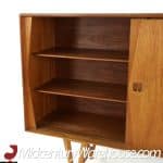 Knoll Style Mid Century Walnut and Chrome Credenza