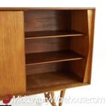 Knoll Style Mid Century Walnut and Chrome Credenza