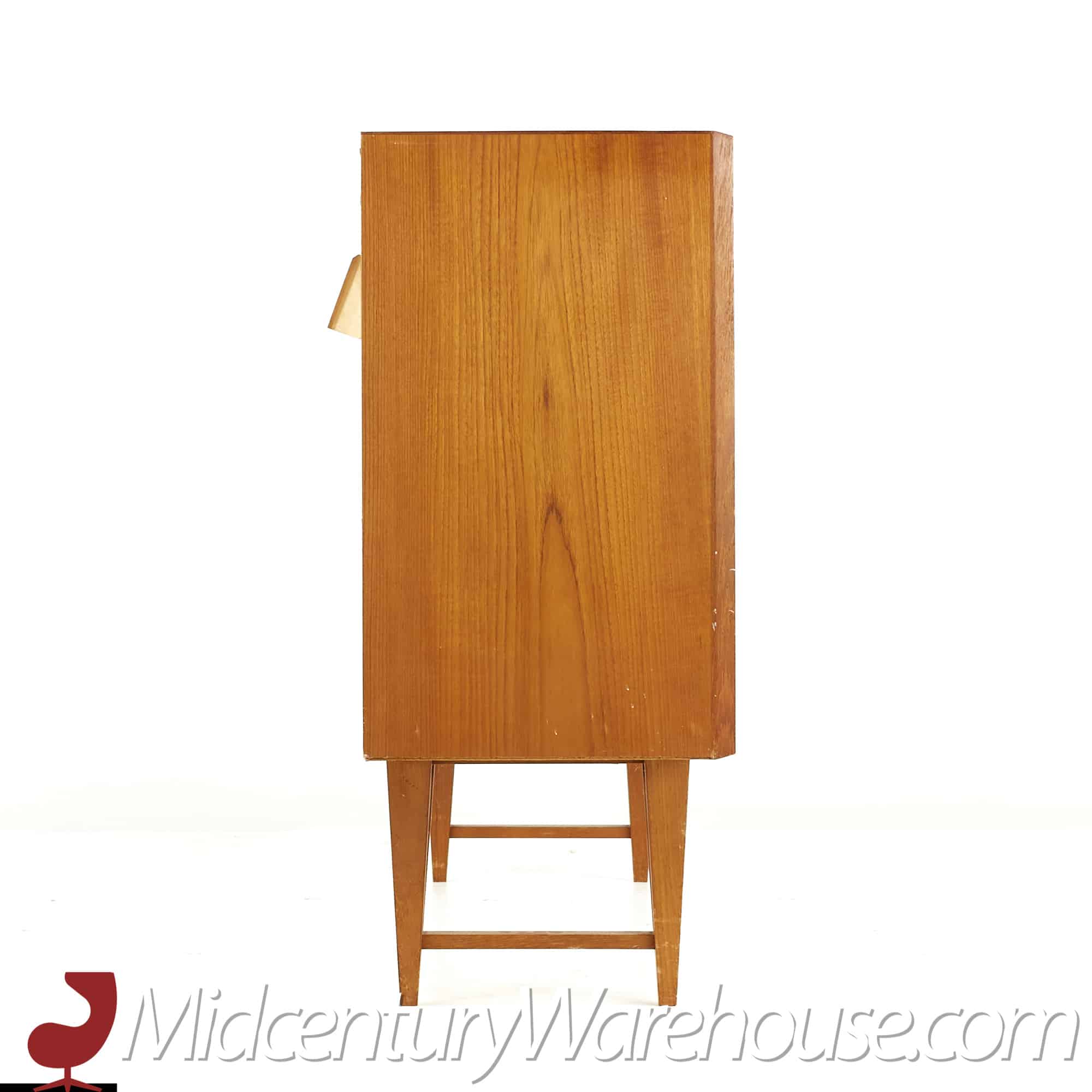 Knoll Style Mid Century Walnut and Chrome Credenza