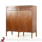 Lane Delineator Mid Century Walnut and Rosewood Highboy Dresser | Mid Century Modern Furniture - Mid Century Furniture Chicago Lane Delineator Mid Century Walnut and Rosewood Highboy Dresser