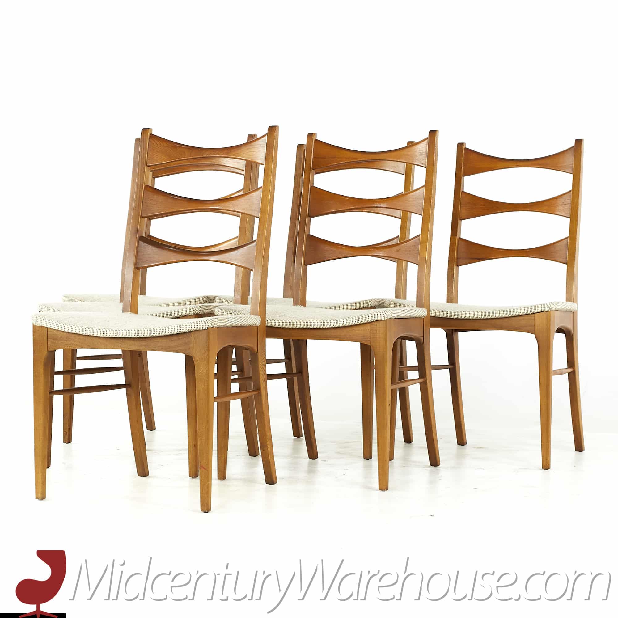Lane Rhythm Mid Century Walnut Dining Chairs - Set of 6