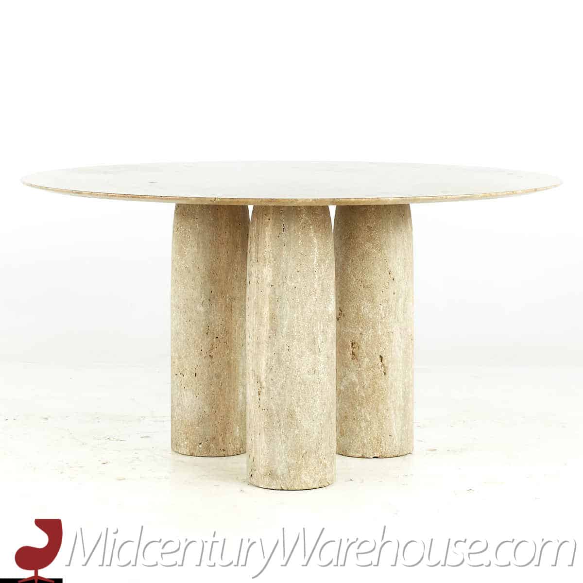 Mario Bellini Mid Century Stone International Travertine Dining Table