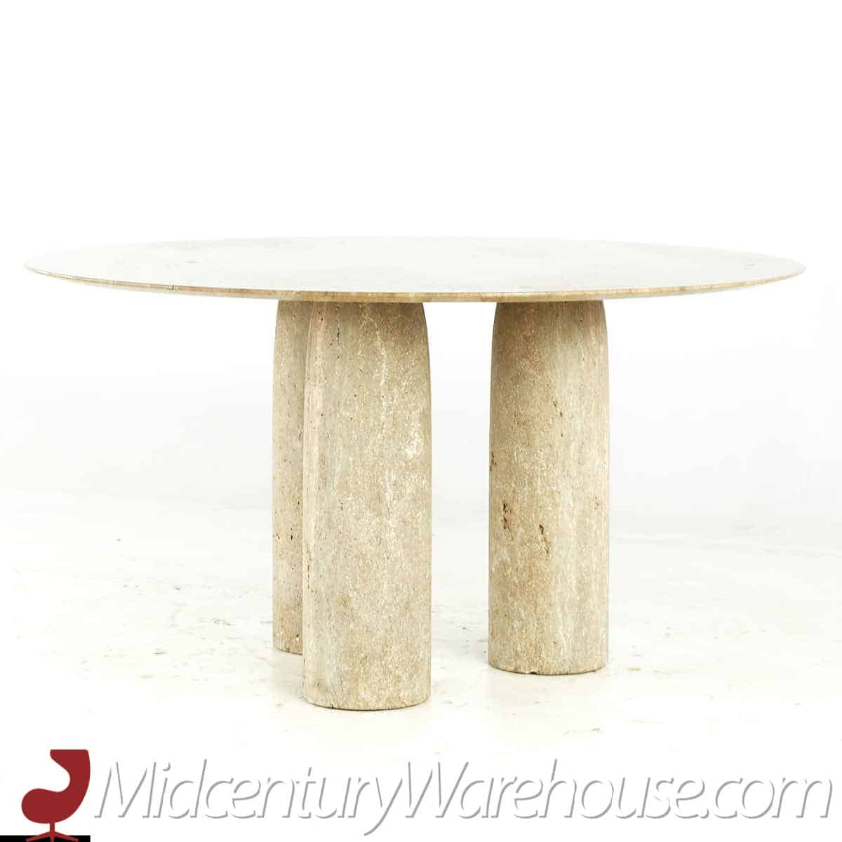 Mario Bellini Mid Century Stone International Travertine Dining Table