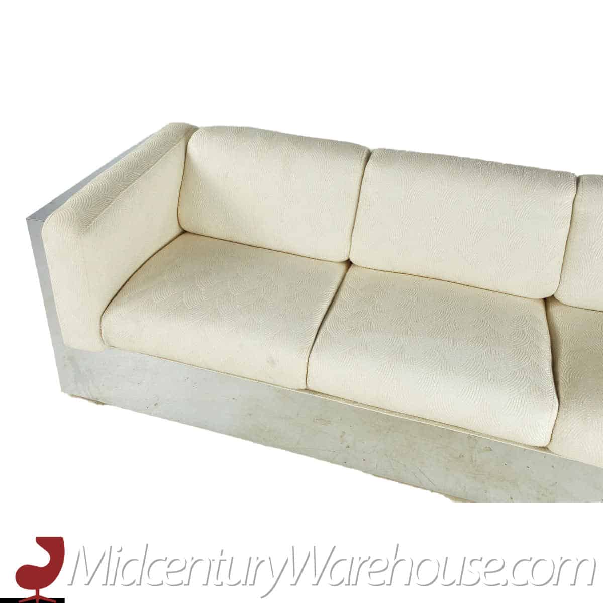 Milo Baughman Style Mid Century Chrome Case Sofa