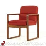 Milo Baughman Style Mid Century Oak Dining Chairs - Set of 6