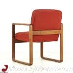 Milo Baughman Style Mid Century Oak Dining Chairs - Set of 6
