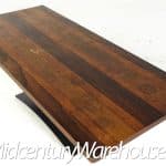 Milo Baughman for Directional Mid Century Walnut Rosewood and Oak Coffee Table