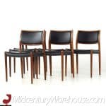 niels moller model 80 mid century rosewood dining chairs – set of 6