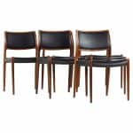 niels moller model 80 mid century rosewood dining chairs – set of 6