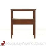 Paul Mccobb for Calvin Linear Mid Century Walnut and Stainless Steel Side Table – Pair | Mid Century Modern Furniture - Mid Century Furniture Chicago Paul Mccobb for Calvin Linear Mid Century Walnut and Stainless Steel Side Table – Pair