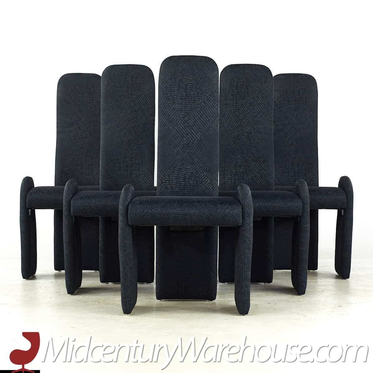 Pierre Cardin Mid Century Armless Dining Chairs - Set of 6