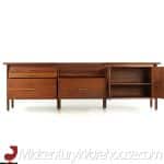 Standard Furniture Mid Century Walnut and Brass Tambour Door Credenza 3
