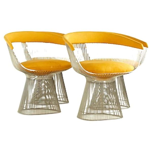 warren platner for knoll mid century chairs - set of 4