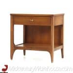 Broyhill Brasilia Mid Century Walnut and Brass Nightstand