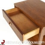 Broyhill Brasilia Mid Century Walnut and Brass Nightstand