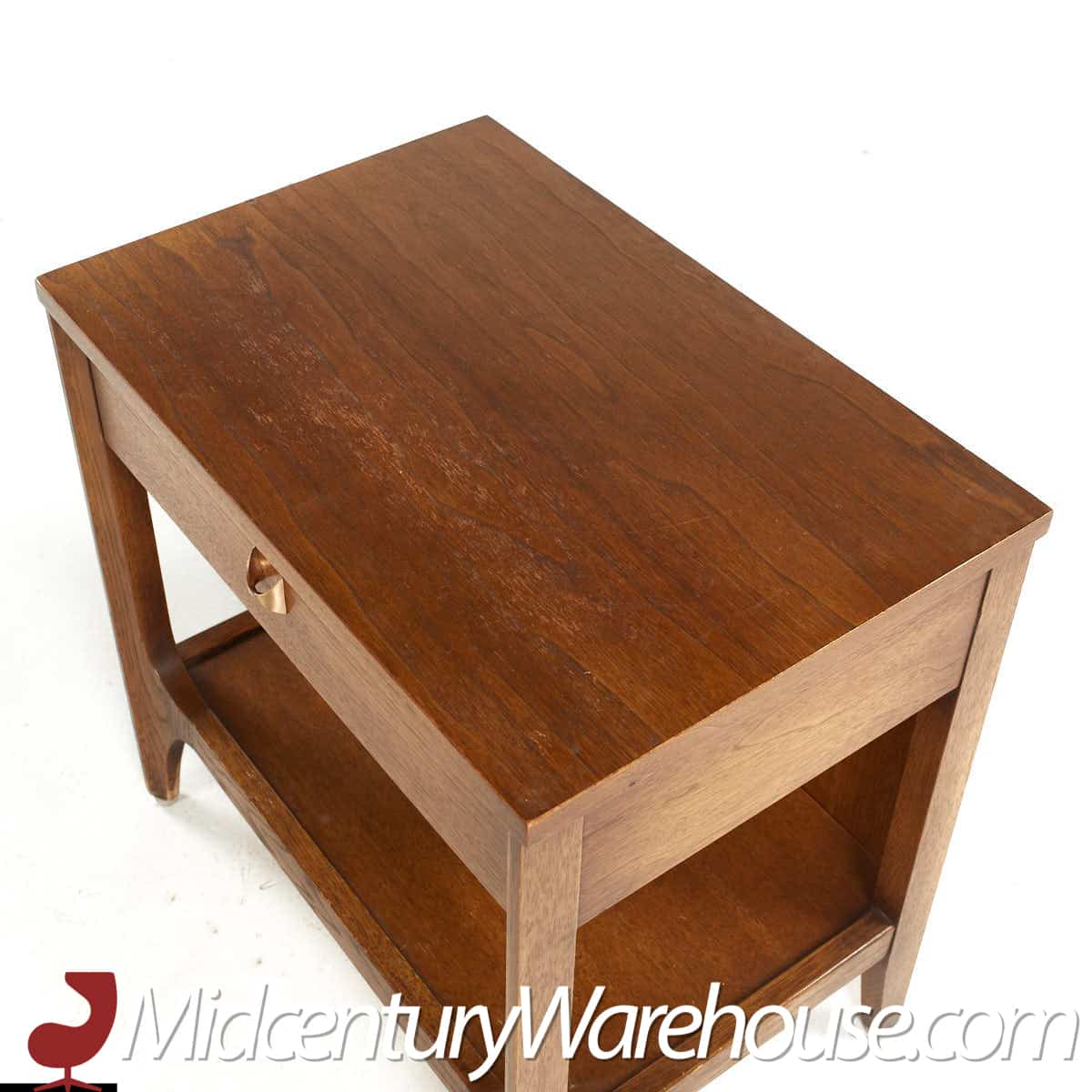 Broyhill Brasilia Mid Century Walnut and Brass Nightstand