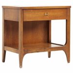 Broyhill Brasilia Mid Century Walnut and Brass Nightstand