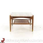 Bruno Mathsson for Dux Mid Century Oak and Travertine Coffee Table