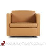 Charles Pfister for Knoll Mid Century Leather Chairs - Pair