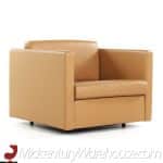 Charles Pfister for Knoll Mid Century Leather Chairs - Pair