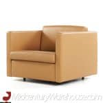 Charles Pfister for Knoll Mid Century Leather Chairs - Pair