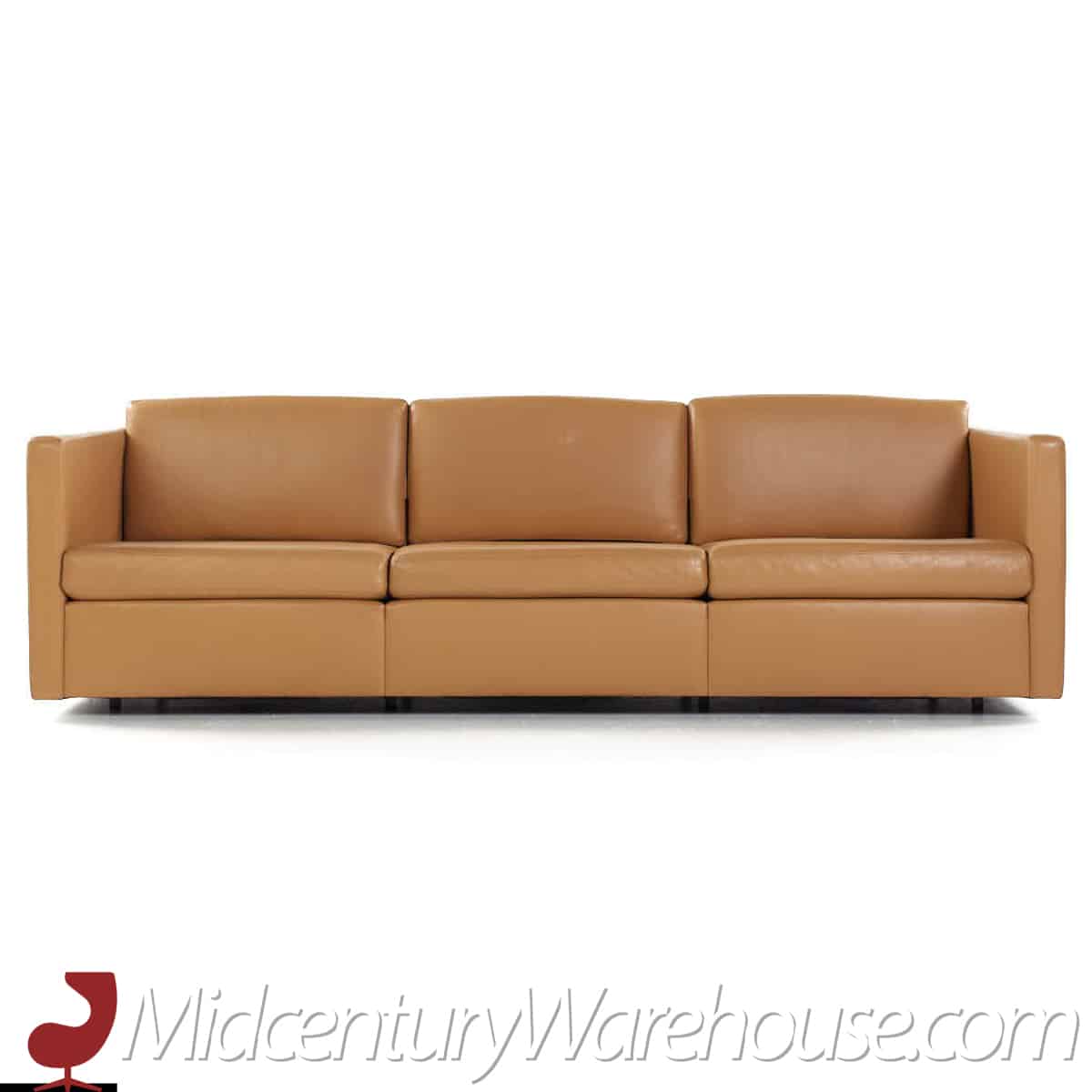 Charles Pfister for Knoll Mid Century Leather Sofa