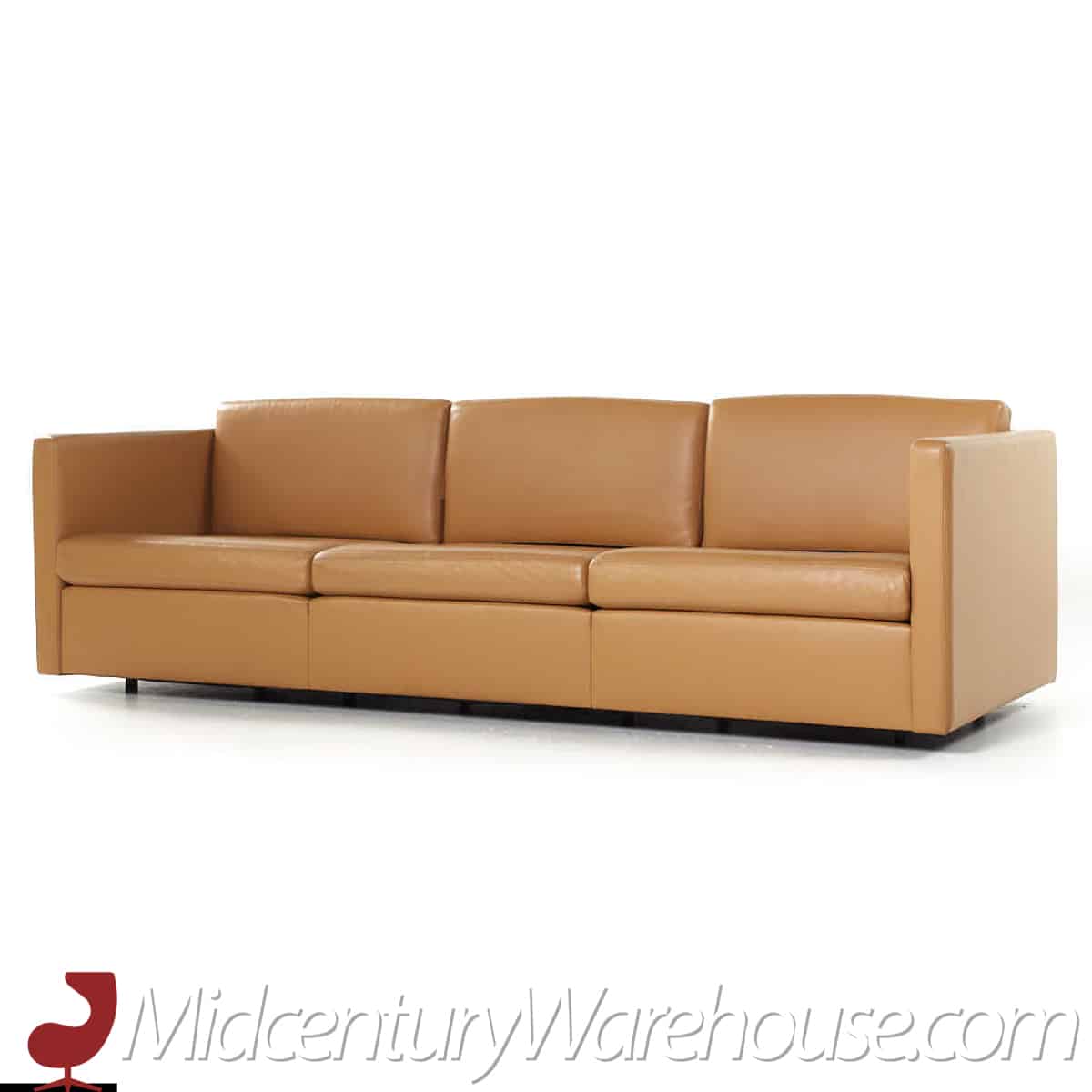 Charles Pfister for Knoll Mid Century Leather Sofa