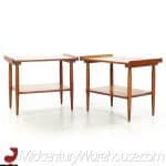 Crawford Mid Century Maple Side End Tables - Pair