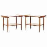 Crawford Mid Century Maple Side End Tables - Pair