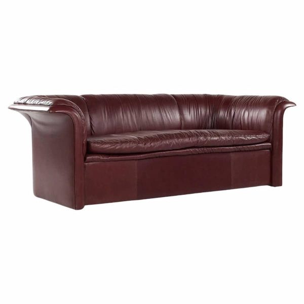 dennis christiansen for dunbar mid century leather sofa