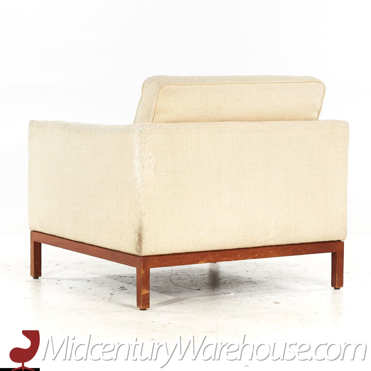 Early Florence Knoll Mid Century Club Walnut Lounge Chair